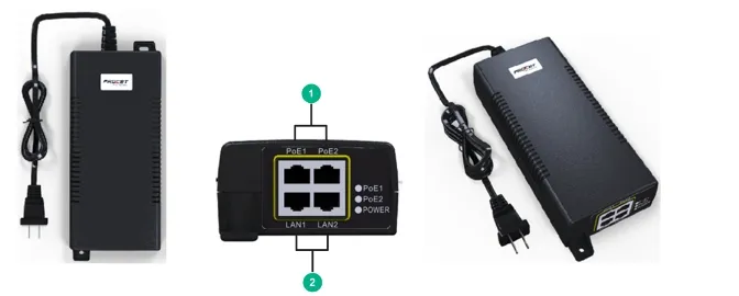 H3c Ewpam1upoe2 60-Port 55W-1V-1.1A-DC Network Power Adapter >200Mbps Carton 0