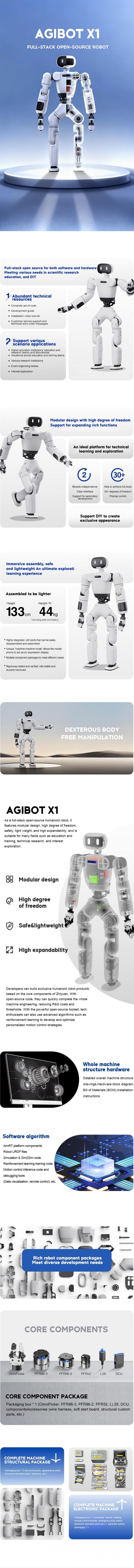 AgiBot X1 Full-Stack Open-Source Robot Modular Design, High Degree of Freedom, Safe and Lightweight, Highly Scalable 0