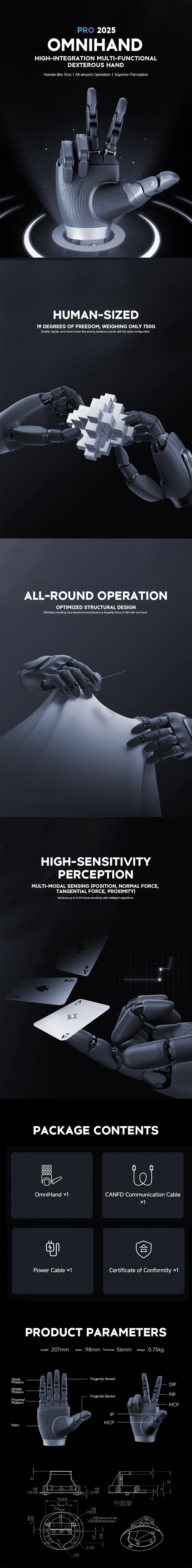 OmniHand Pro 2025 High-Integration Multi-Functional Dexterous HandEnhanced Perception, More Capabilities 0