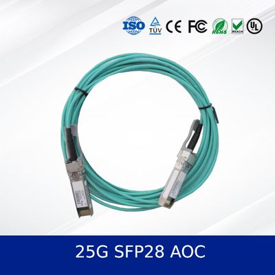 25G SFP28 AOC 3m Active Optical Cable 100m Reach, Low Power, Digital Diagnostics