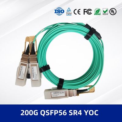 Optical Transceiver Module 200G QSFP56 SR4 YOC 3M AOC Cable 200G QSFP56 SR4 To 2x100G PAM4 Modulation And DDM Support