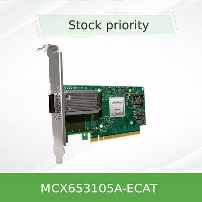 Stock MCX653105A-ECAT Mellanox network card Nic Card ConnectX-6 100GbE Single Port