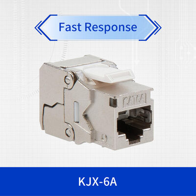 KJ Series Modular Jack, RJ45, Cat6A Shielded, Silver