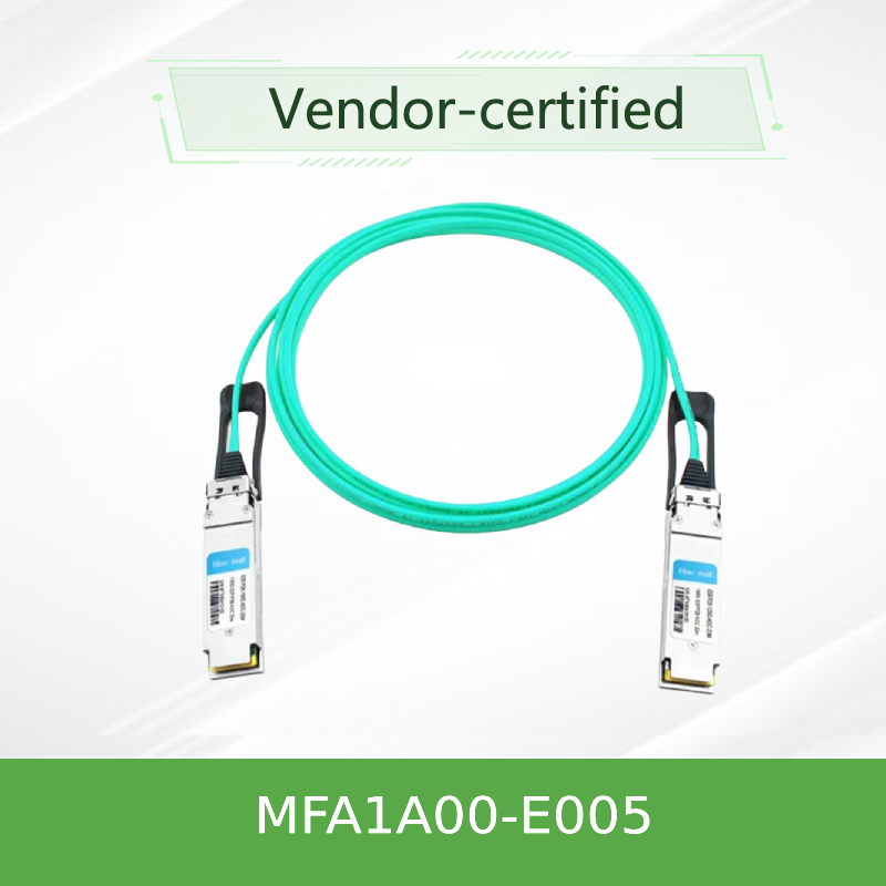 MFA1A00-E005 Active Optical Cable InfiniBand EDR Up To 100Gb/S QSFP LSZH 5m Mellanox AOC cable
