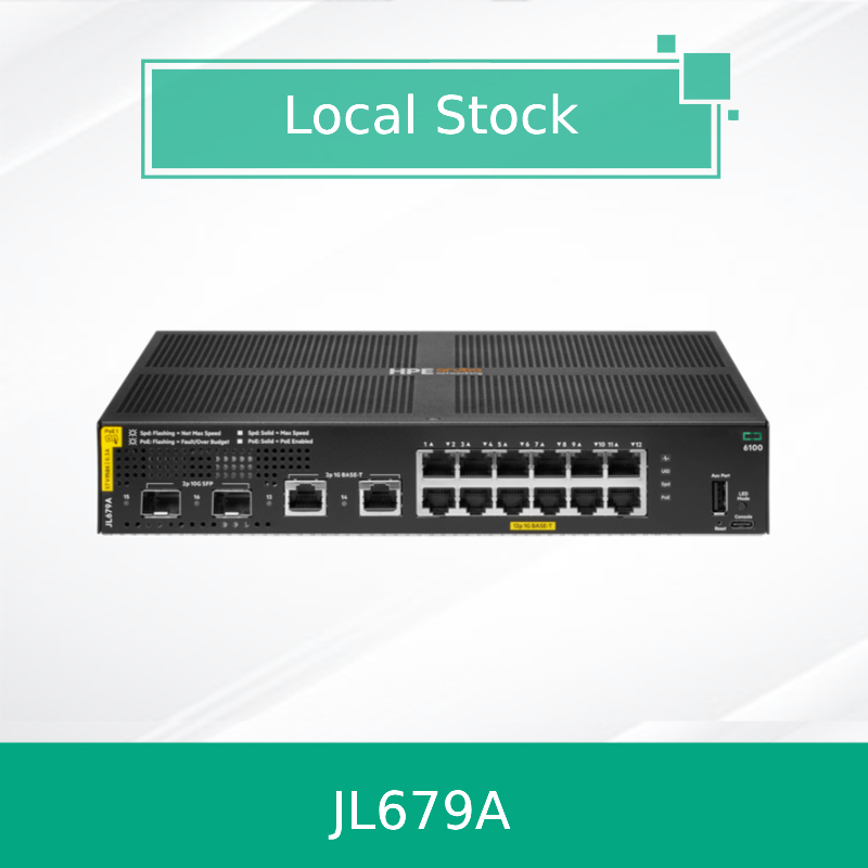 Hot Selling User-Friendly Aruba Network Switch Cx 6100 12g Poe 2g/2SFP+ 139W Switch (JL679A)