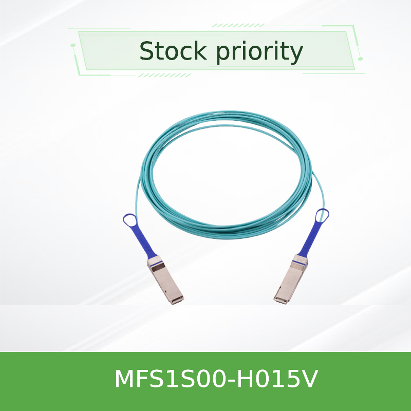 NVIDIA MFS1S00-H015V 200Gb/s QSFP56 Active Optical Cable - 15m Extended Reach AOC for HDR InfiniBand & 200GbE