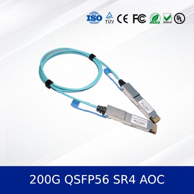 China Optical Transceiver Module 200G QSFP56 SR4 AOC 3m Cable For 200G Ethernet OM4 MMF, Low Power, CMIS Compliant